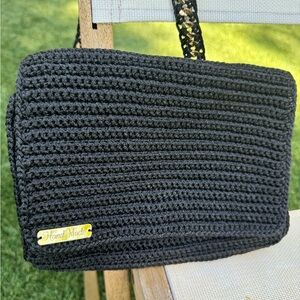 Handmade Stitched Black Crossbody, 1 of a kind